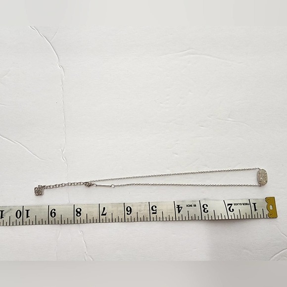 Kendra Scott Elisa necklace in silver with sparkly‎ white Iridescent Opal stone. - Picture 9 of 9